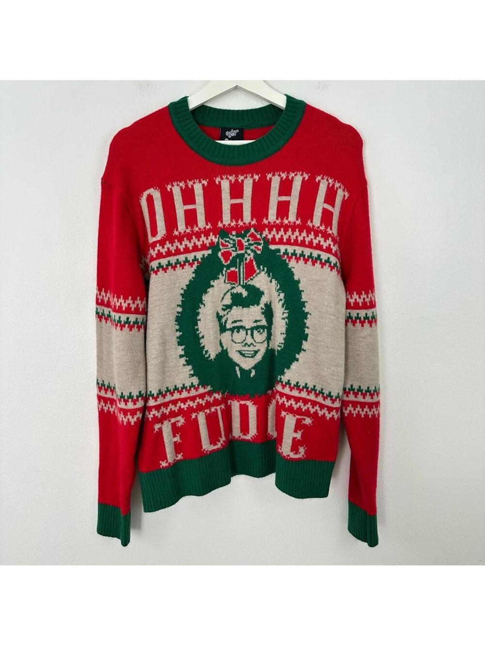 A Christmas Story Women’s “Oh Fudge” Christmas Holiday Sweater Size M